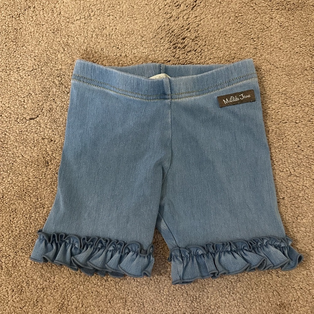 Matilda Jane Denim Shorts with Ruffle